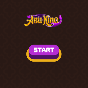 Abu King-Logo mit einem 'Start'-Button, der Benutzer einlädt, ihre Reise auf der Website zu beginnen.